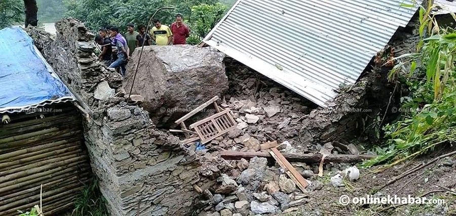 गुल्मीमा पहिरो, एकै परिवारका ४ जनाको मृत्यु