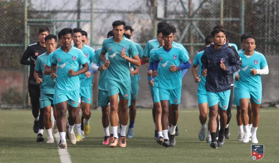 विश्वकप छनोट फुटबलको दोस्रो चरण : उच्च मनोबलसहित तयारीमा व्यस्त छ नेपाली टोली
