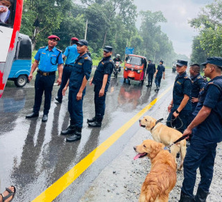 धरानमा तालिम प्राप्त कुकुरसहित प्रहरी चेकजाँच सुरु